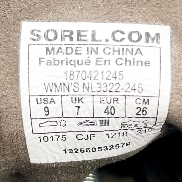 Sorel Evie Major Dark Taupe Gray Brown Lace Suede Wedge Bootie Boots 9 - Picture 7 of 9